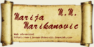 Marija Marikanović vizit kartica